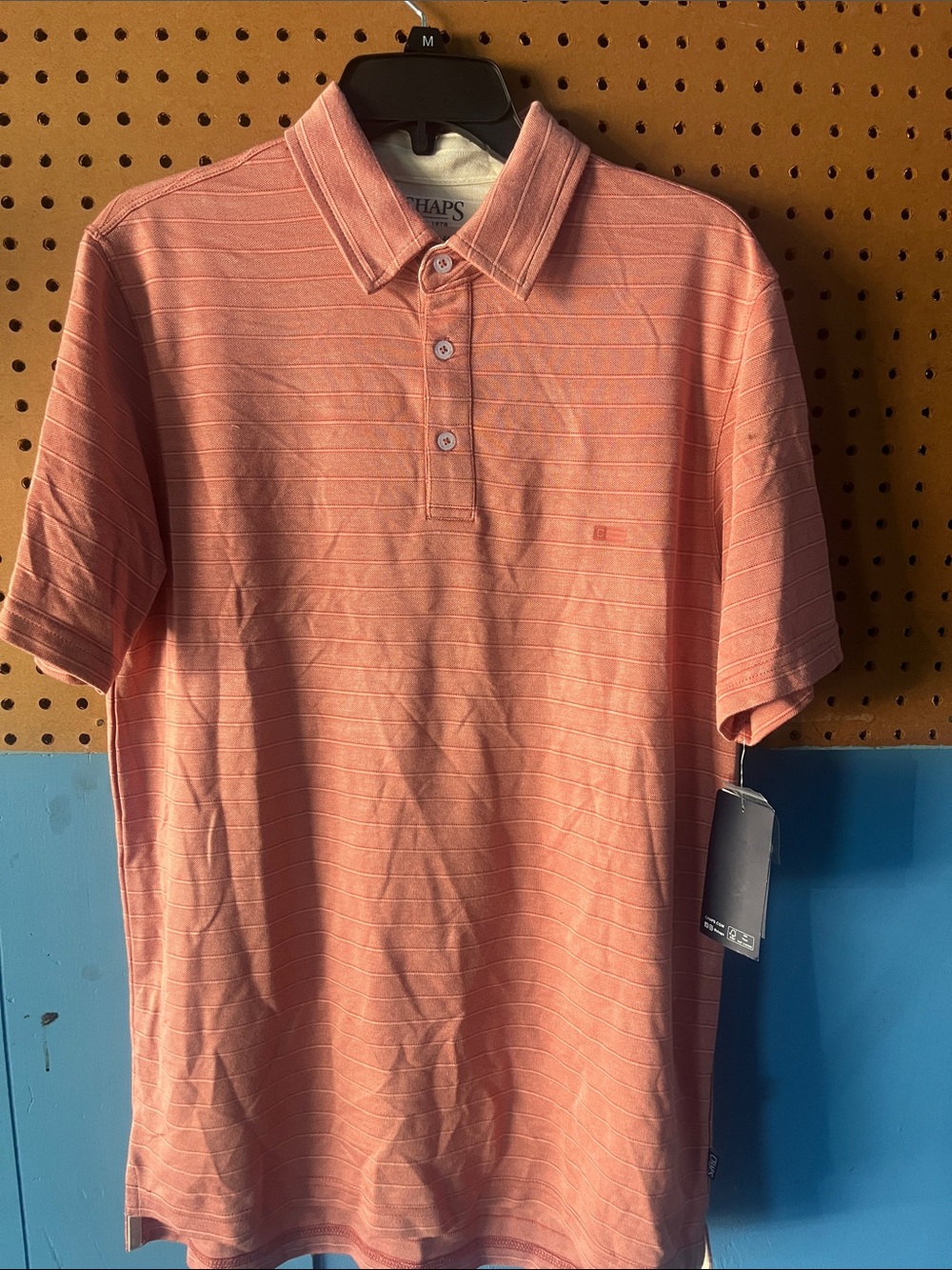 Chaps Men’s Coral-Pink Short Sleeve Polo